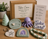 Mental health tool kit with various 3d printed items on a wooden surface